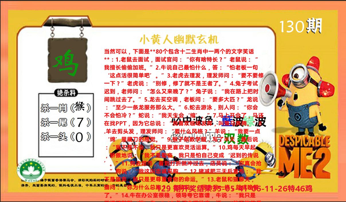 小黄人玄机诗 第130期