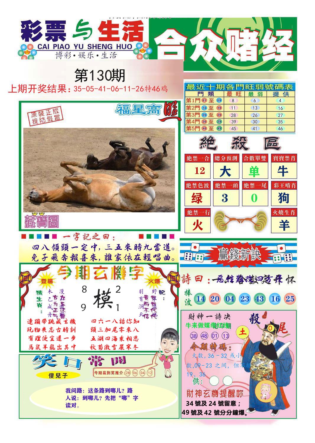 合众赌经 第130期