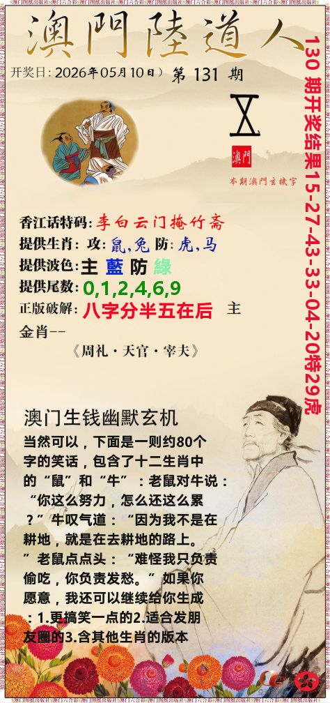 澳门陆道人 第131期