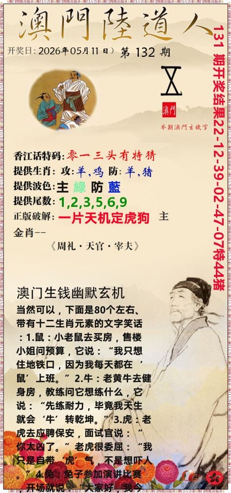 澳门陆道人 第132期