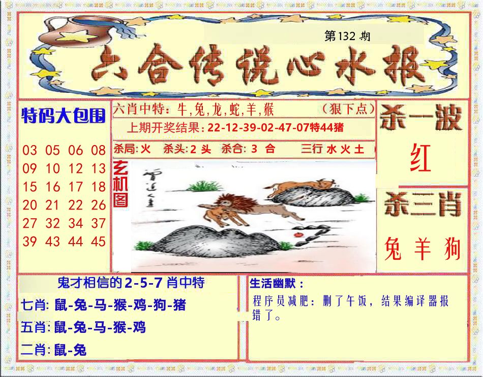 六合传说心水报 第132期