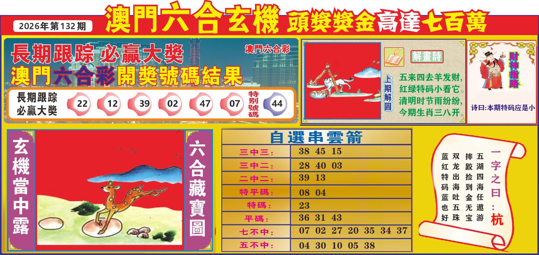 七星彩图C 第132期