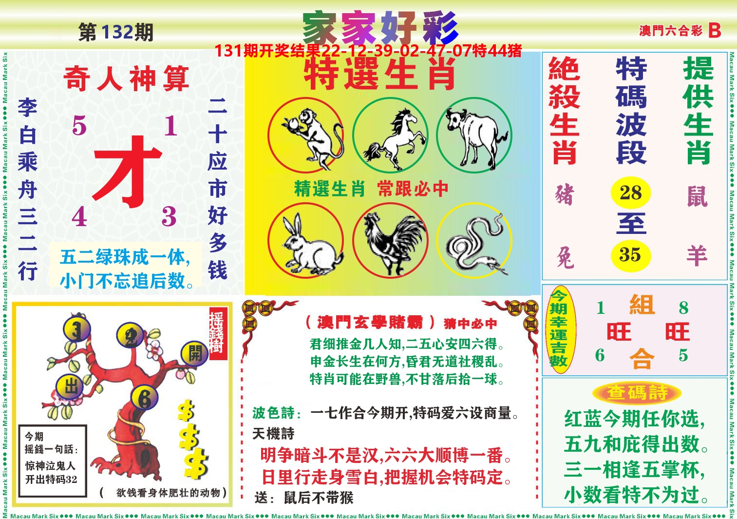家家好彩B 第132期