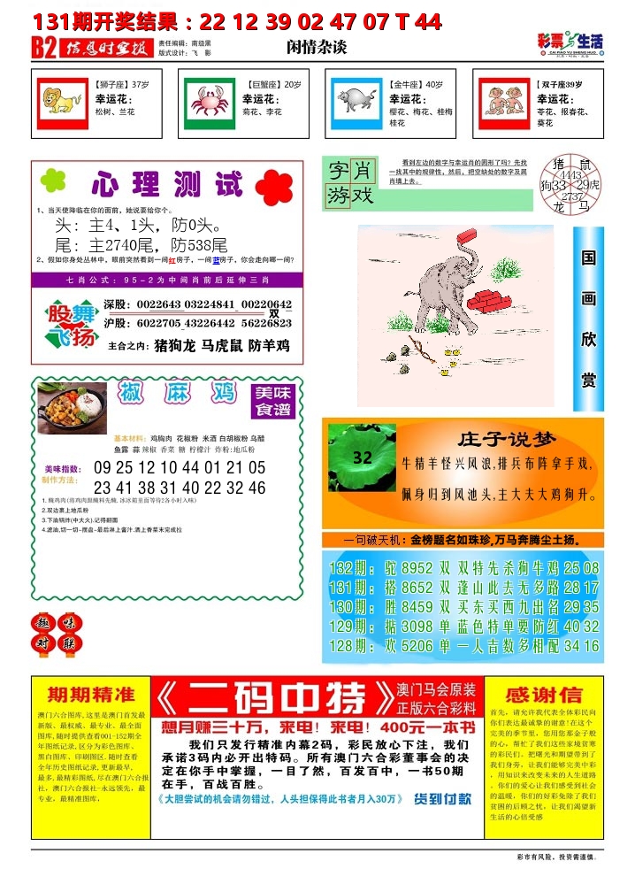 彩票与生活B 第132期