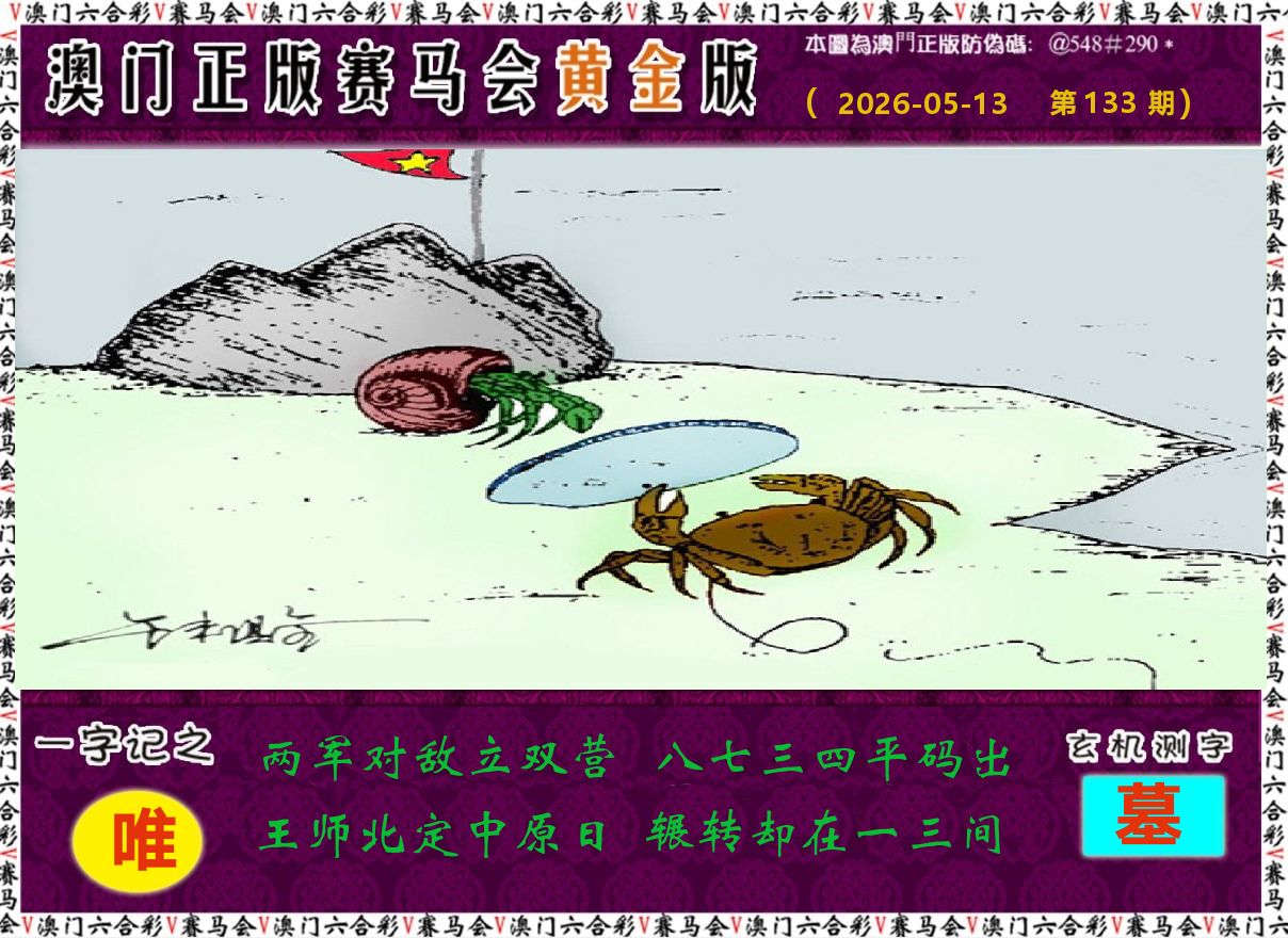 赛马会黄金版 第133期