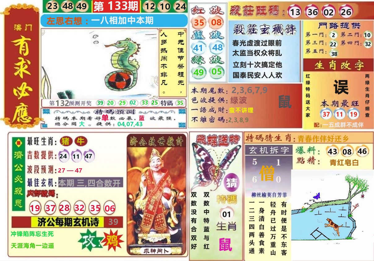 澳门有求必应 第133期