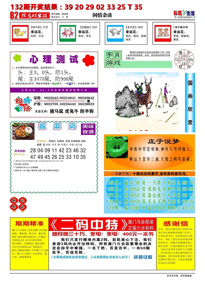 彩票与生活B 第133期