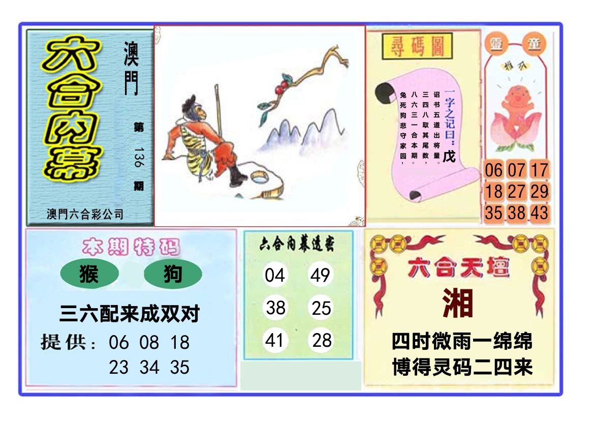 六合内幕 第136期