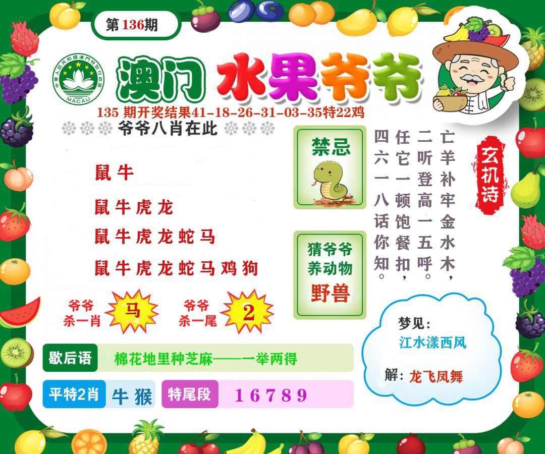 澳门水果爷爷 第136期