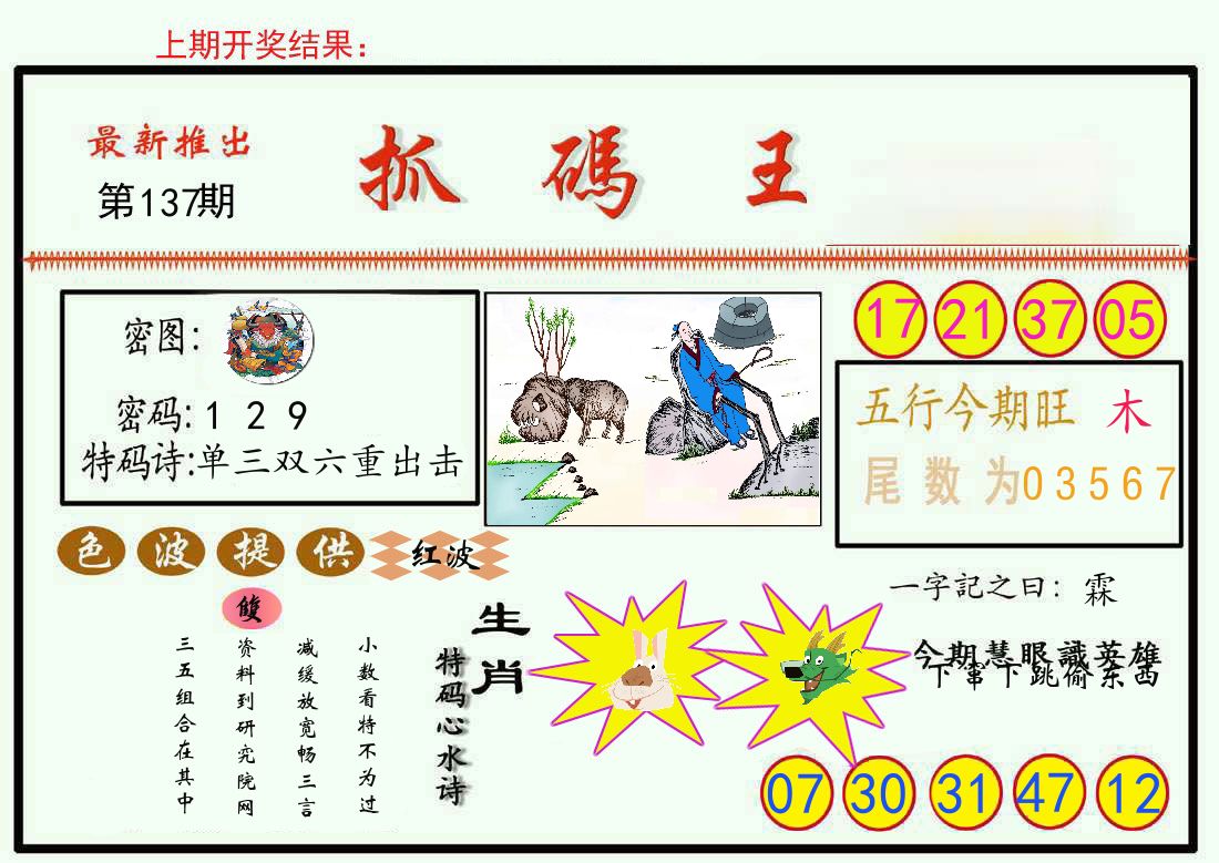 最新抓码王 第137期