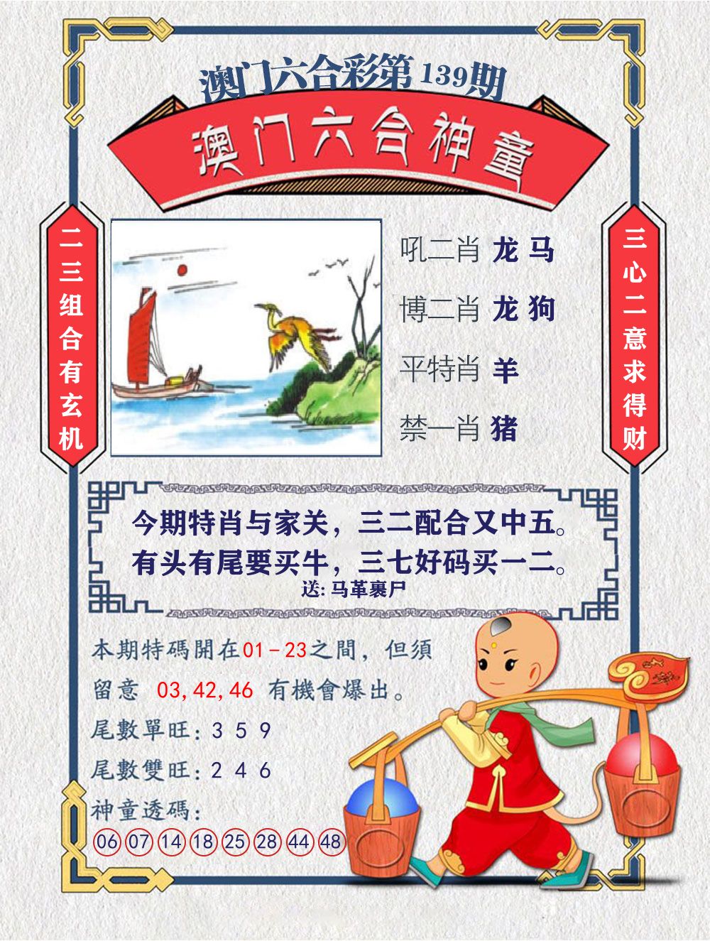 六合神童 第139期