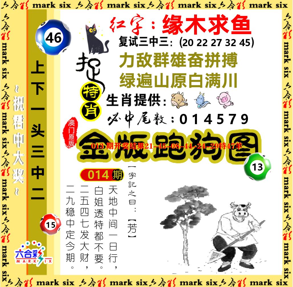 金版跑狗图 第14期
