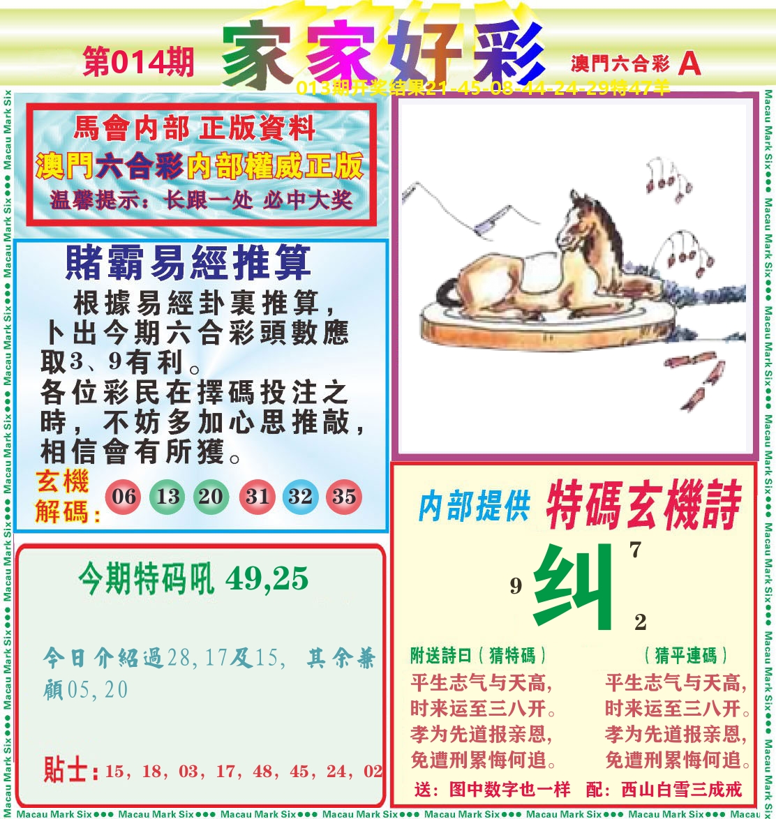 家家好彩A 第14期