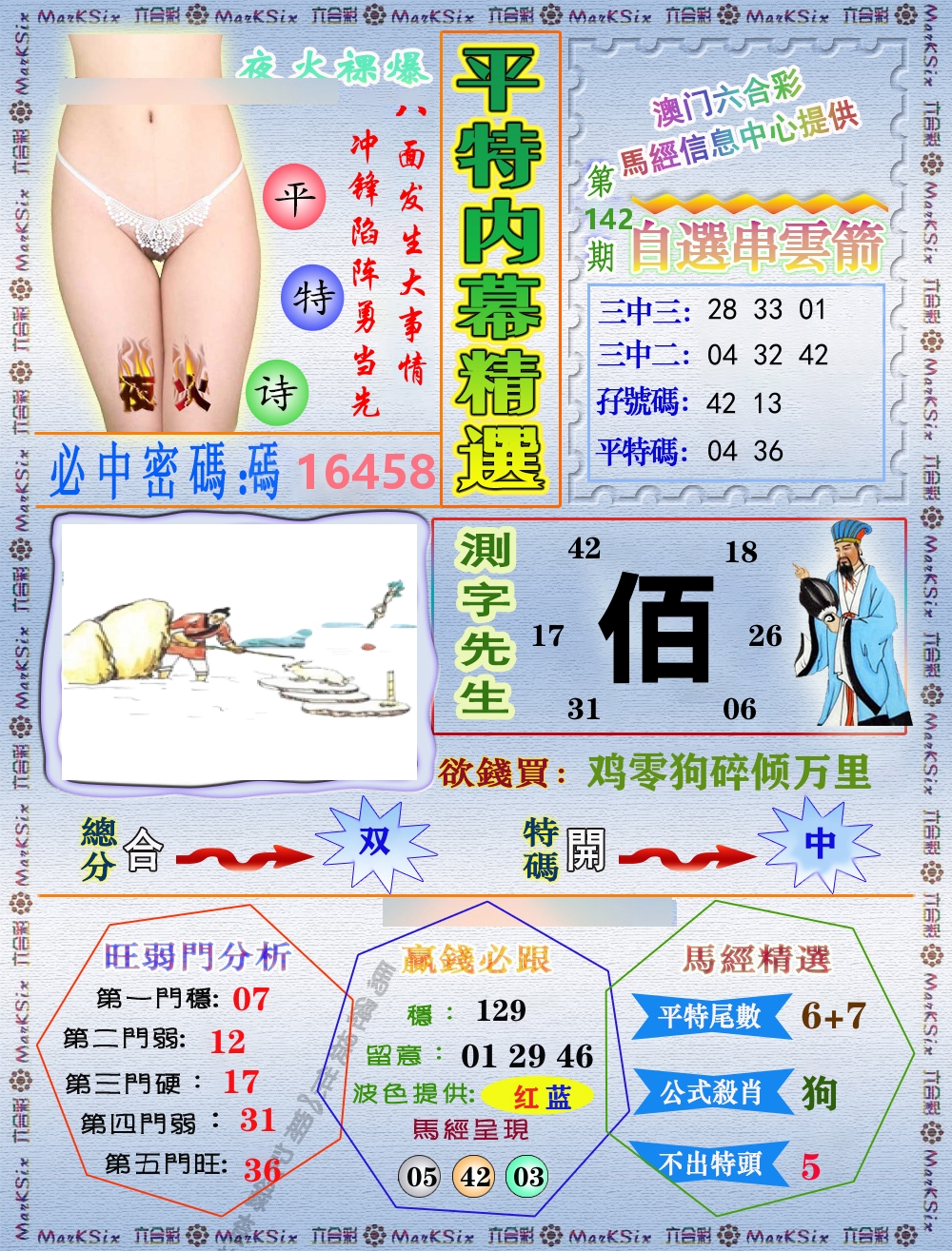 平特内幕精选 第142期