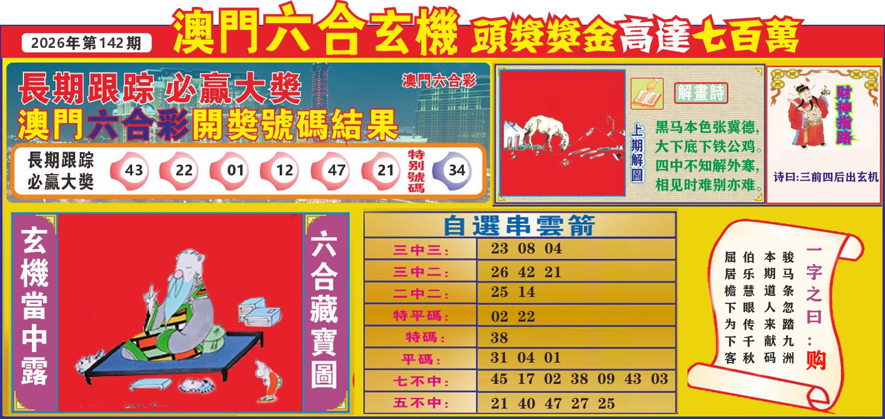 七星彩图C 第142期