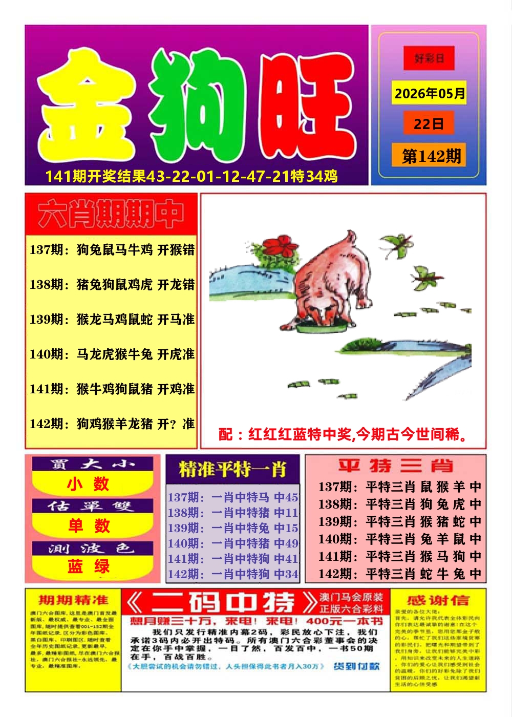 澳门金狗旺A 第142期