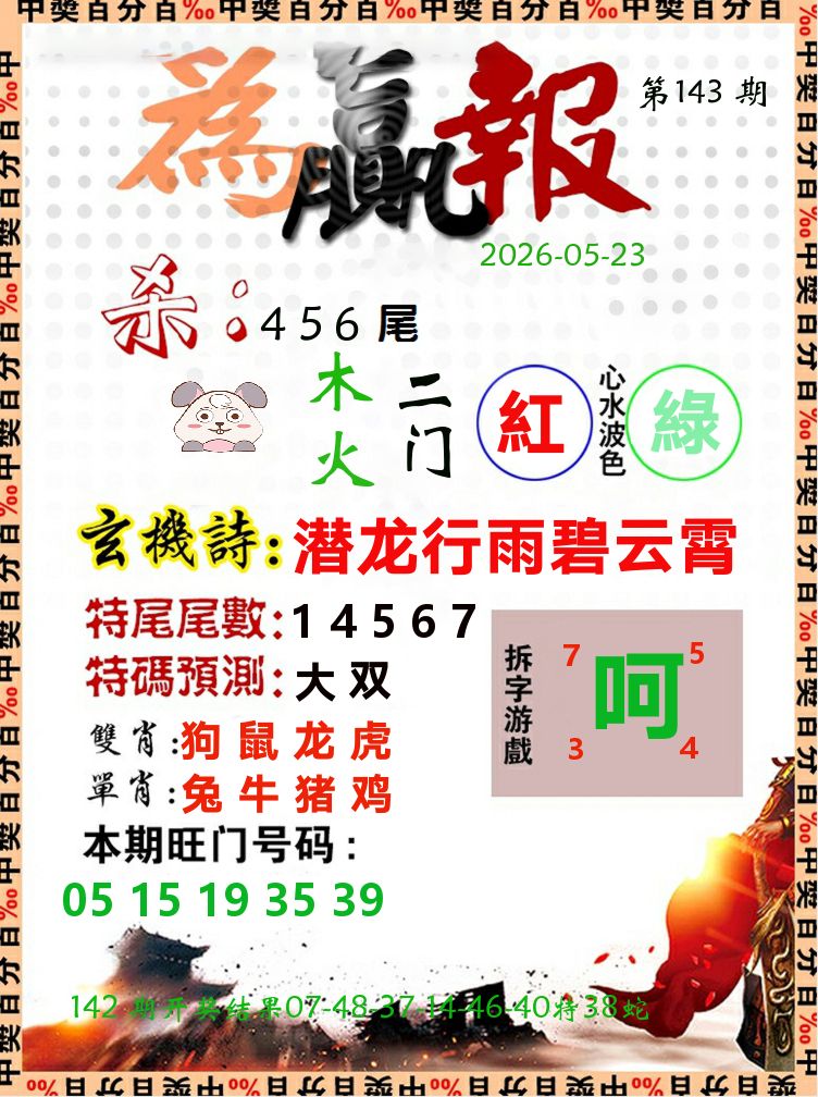 为赢报 第143期