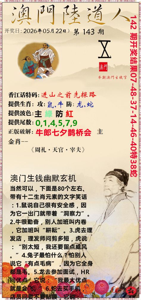 澳门陆道人 第143期