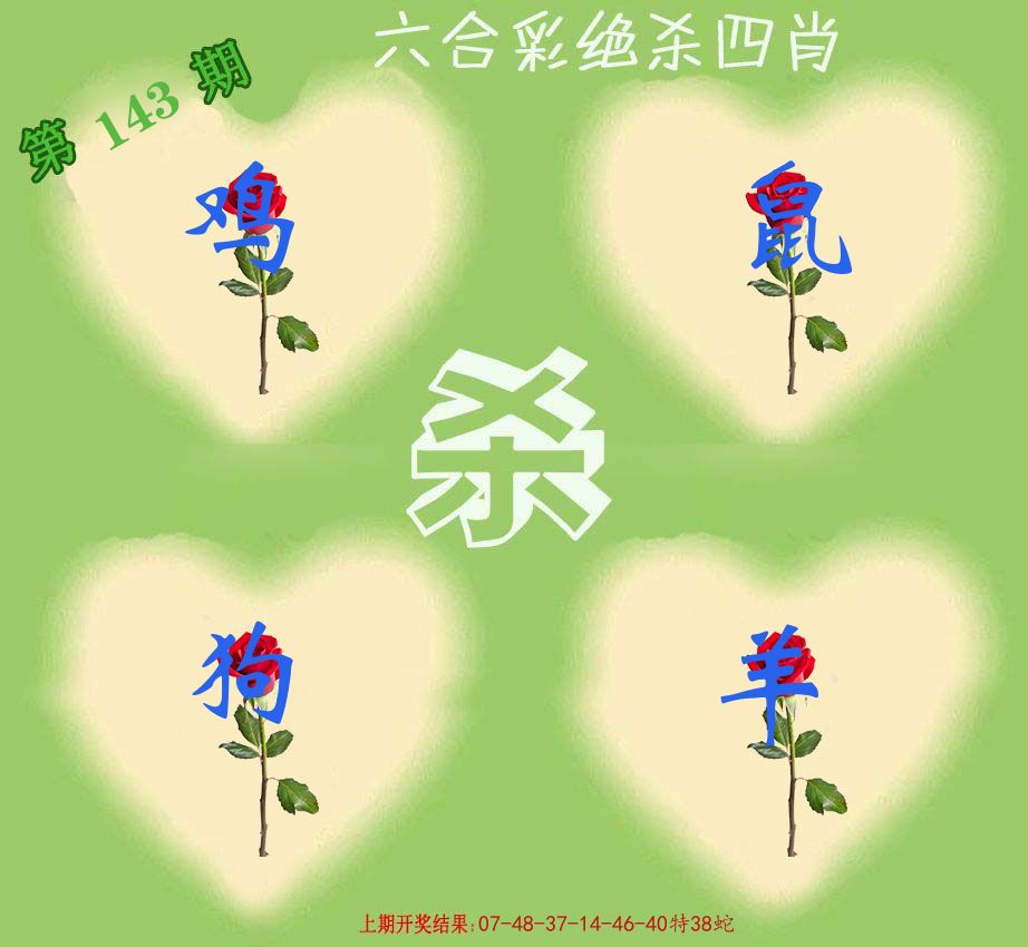绝杀四肖 第143期