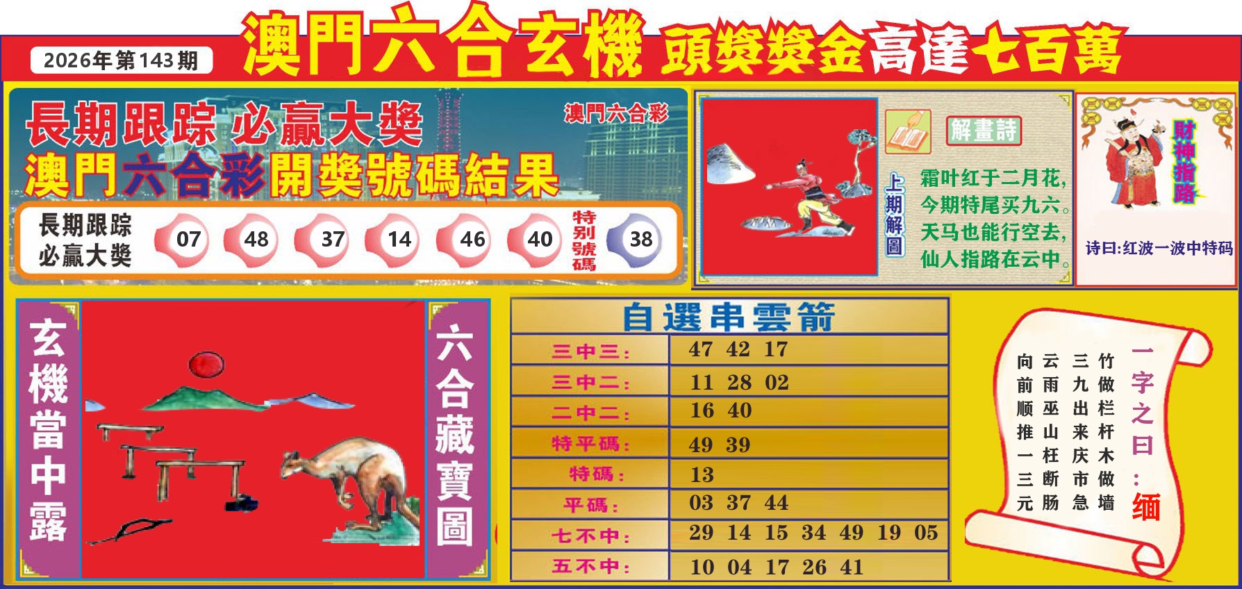 七星彩图C 第143期