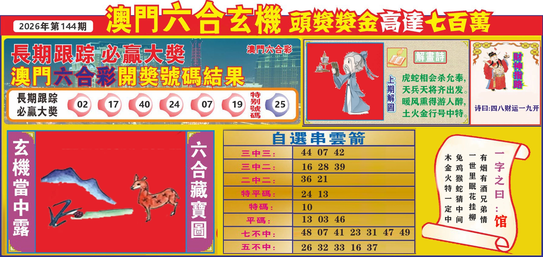七星彩图C 第144期