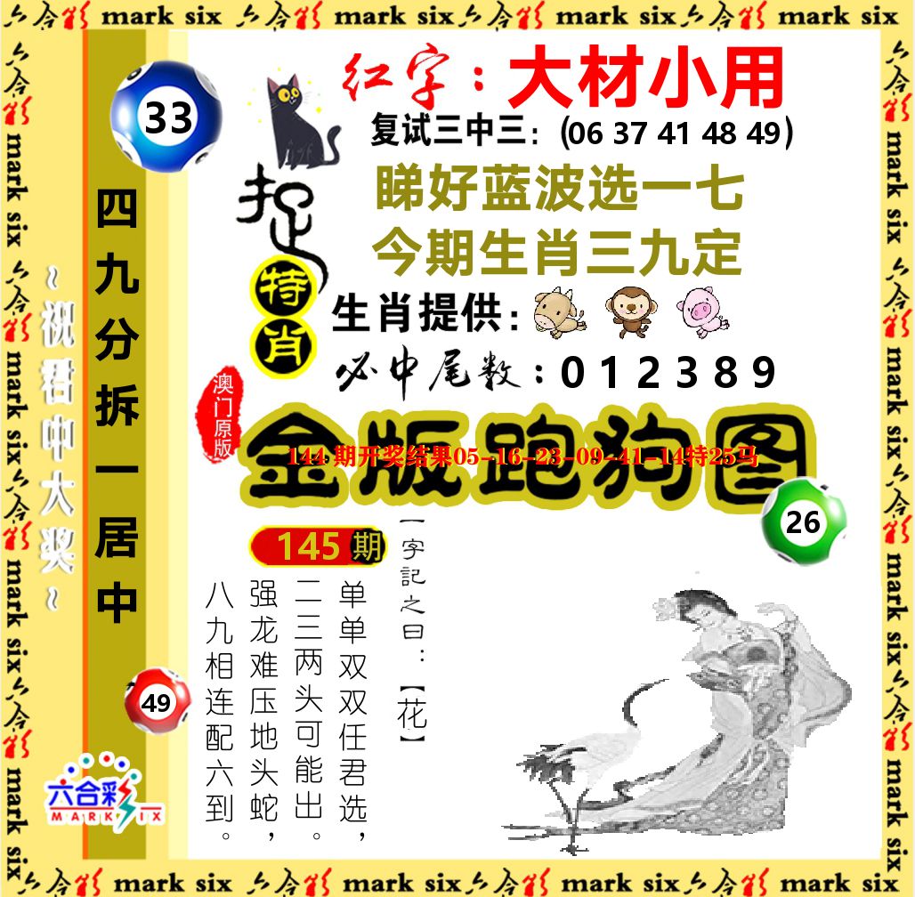 金版跑狗图 第145期
