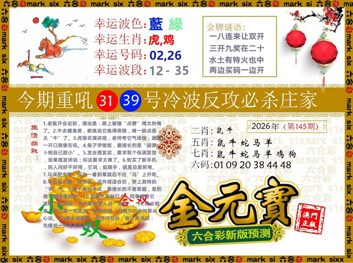 金元宝 第145期