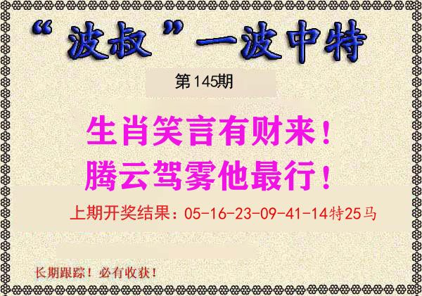 波叔中特 第145期
