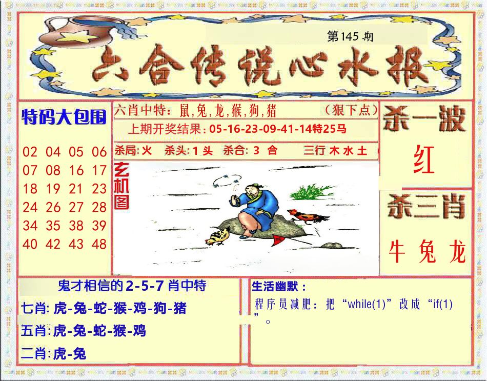 六合传说心水报 第145期