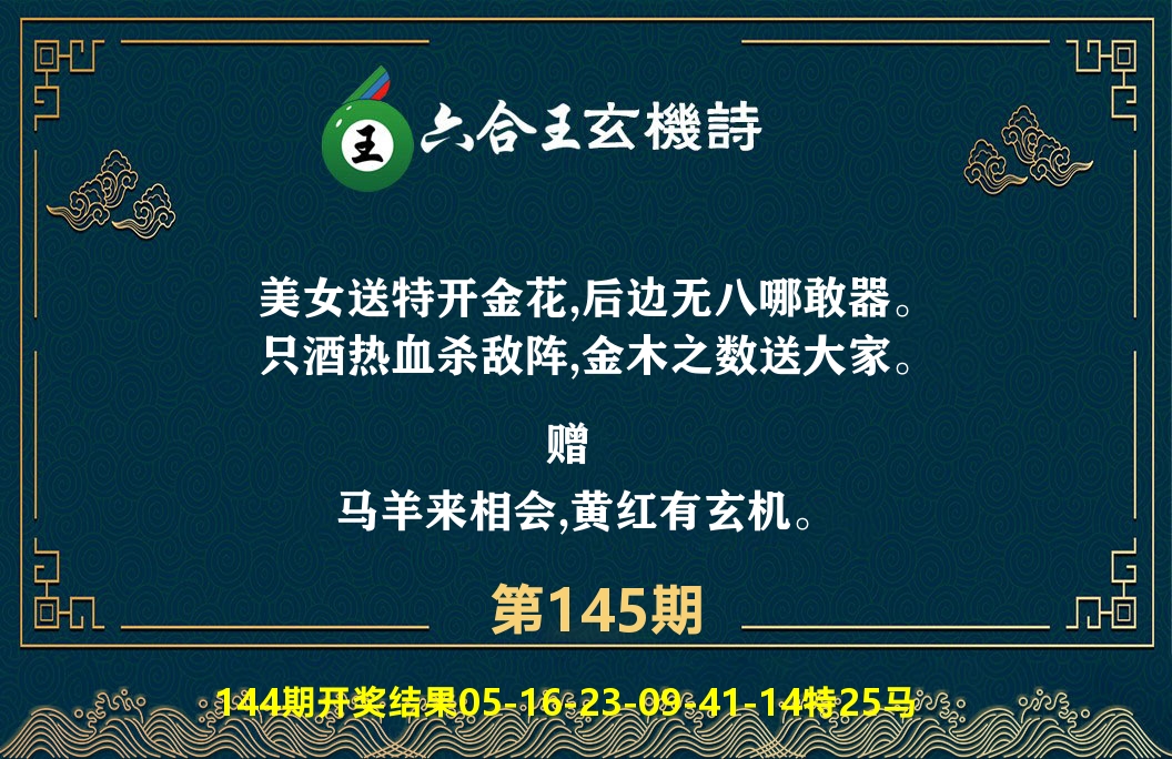 六合王玄机诗 第145期