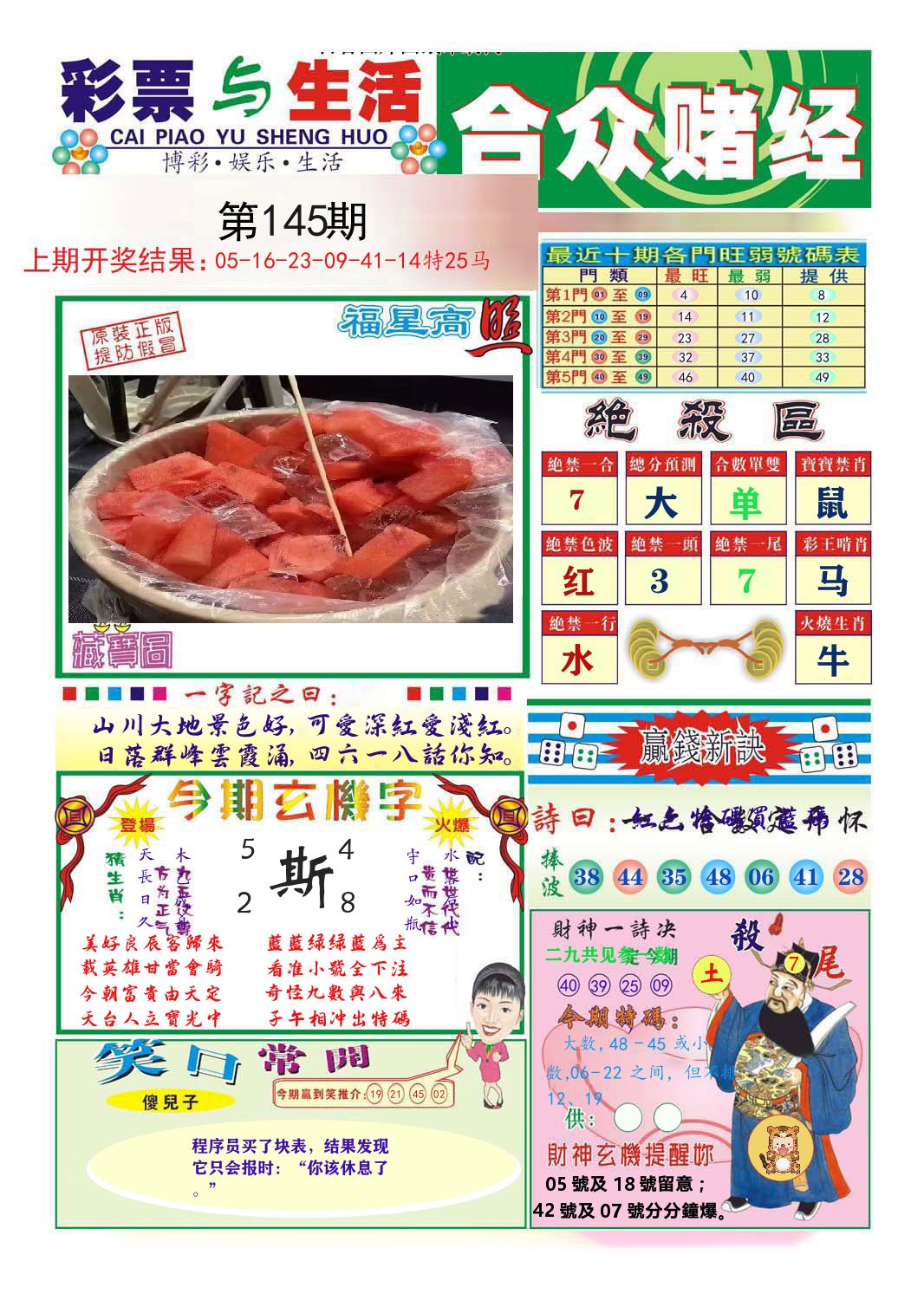 合众赌经 第145期