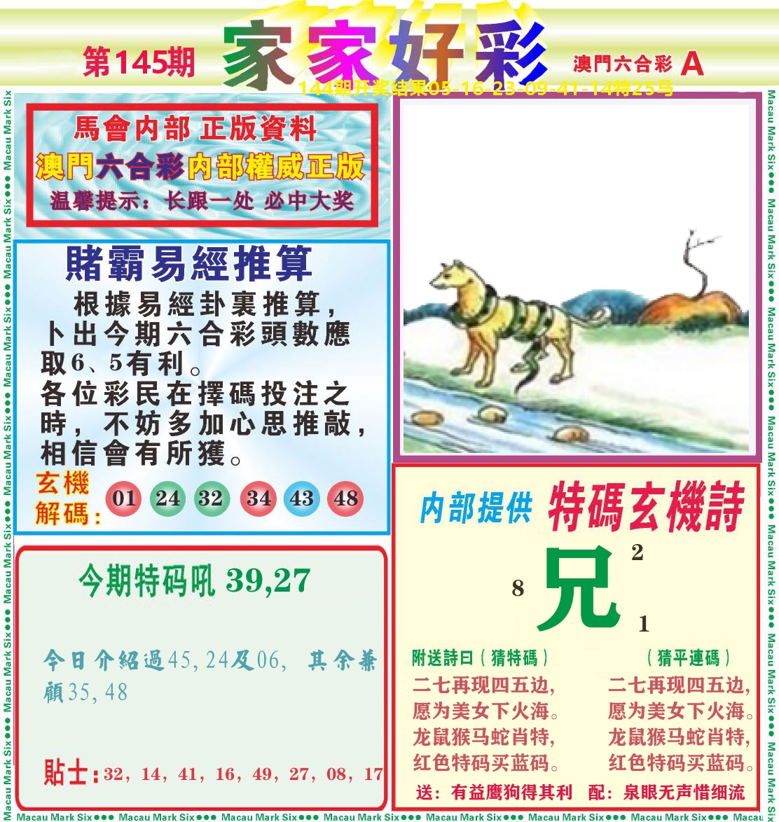 家家好彩A 第145期