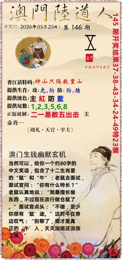 澳门陆道人 第146期