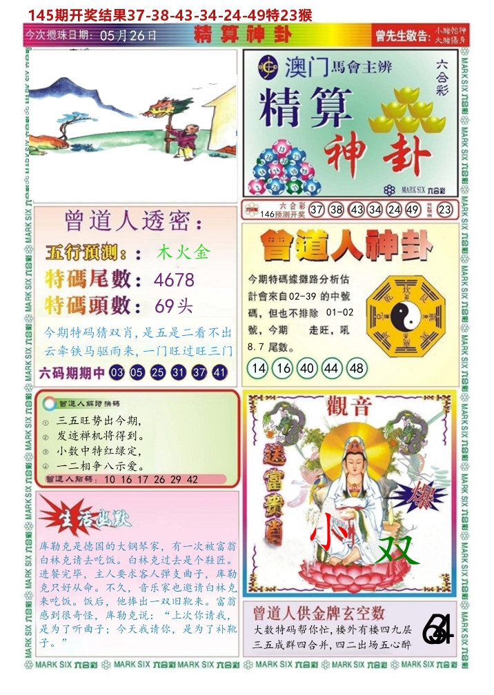 澳门精算神卦 第146期