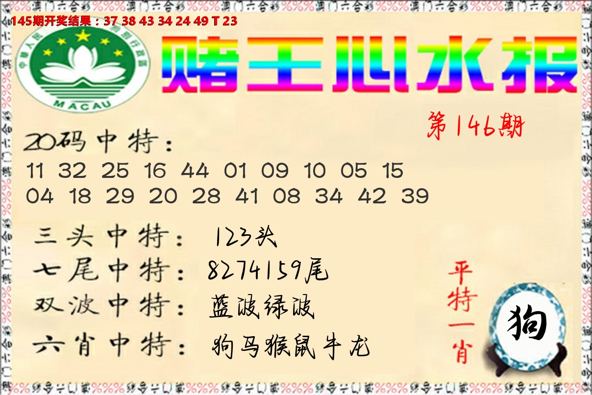 赌王心水报 第146期