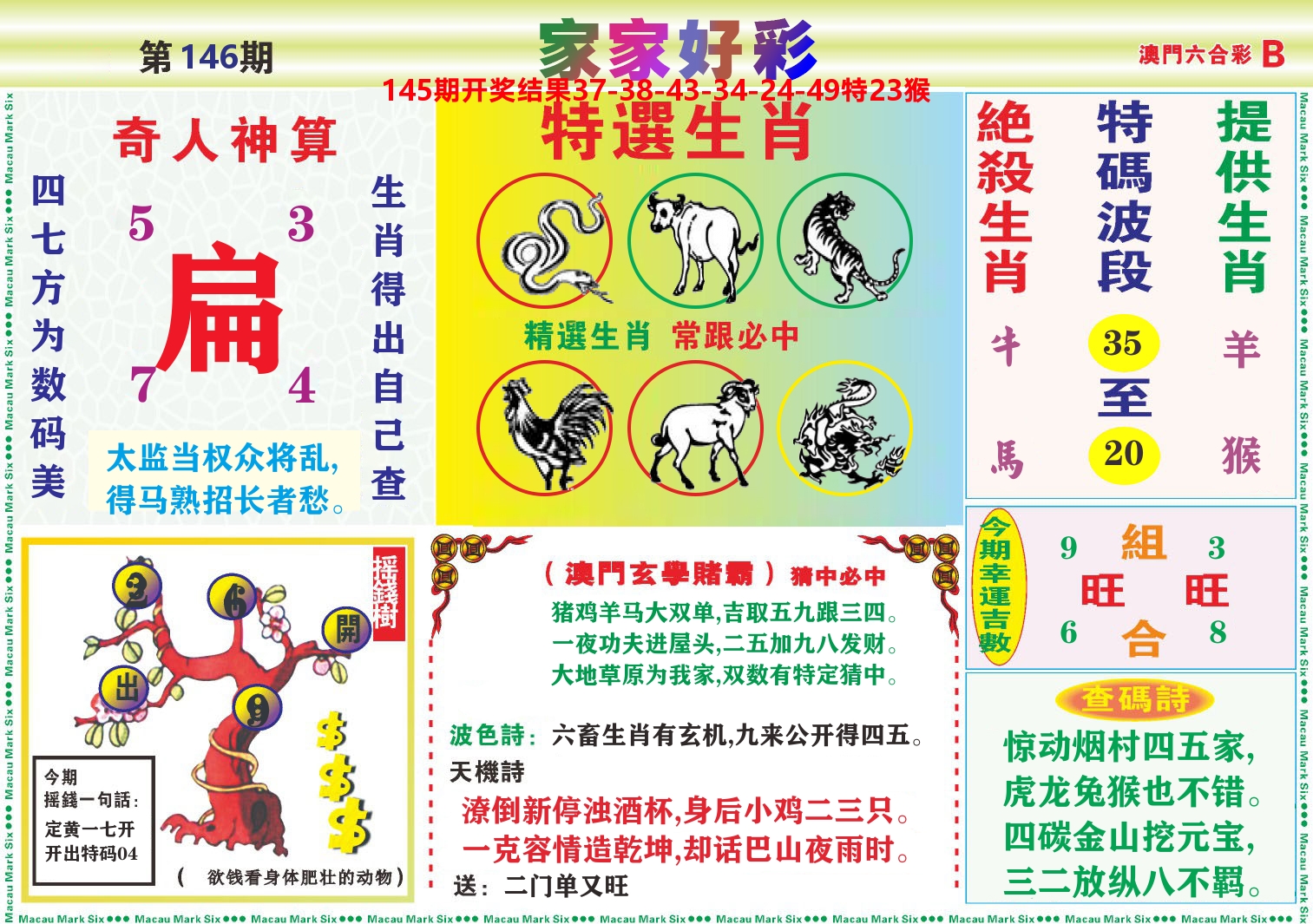 家家好彩B 第146期