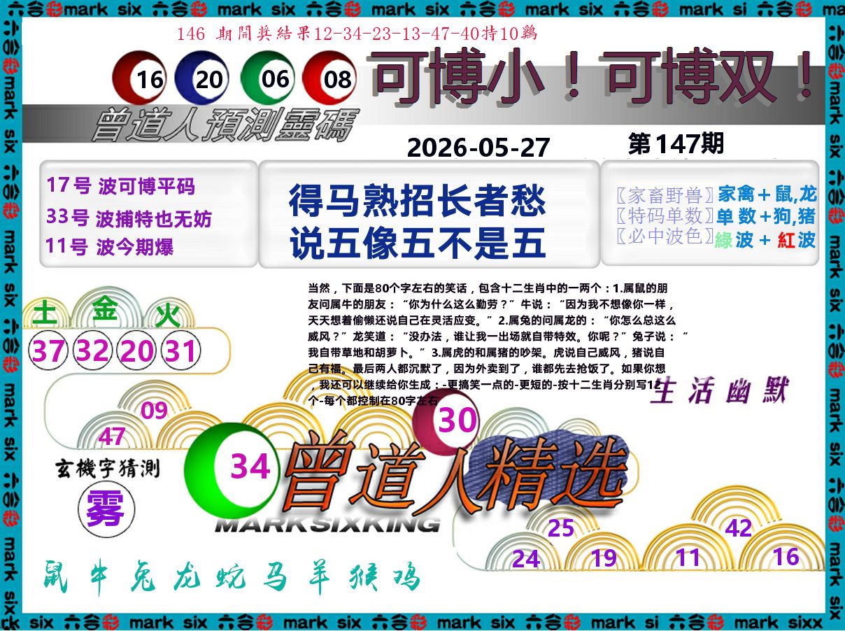 曾道人精选 第147期
