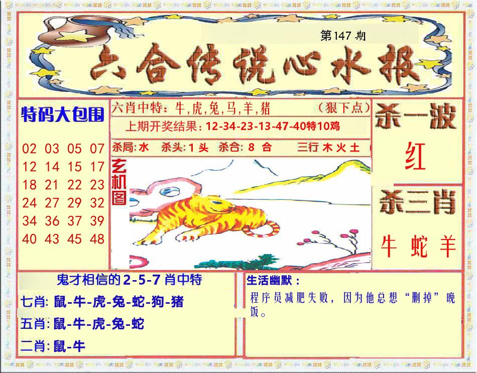 六合传说心水报 第147期