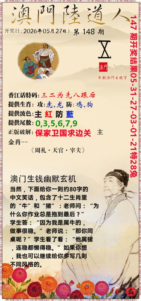 澳门陆道人 第148期