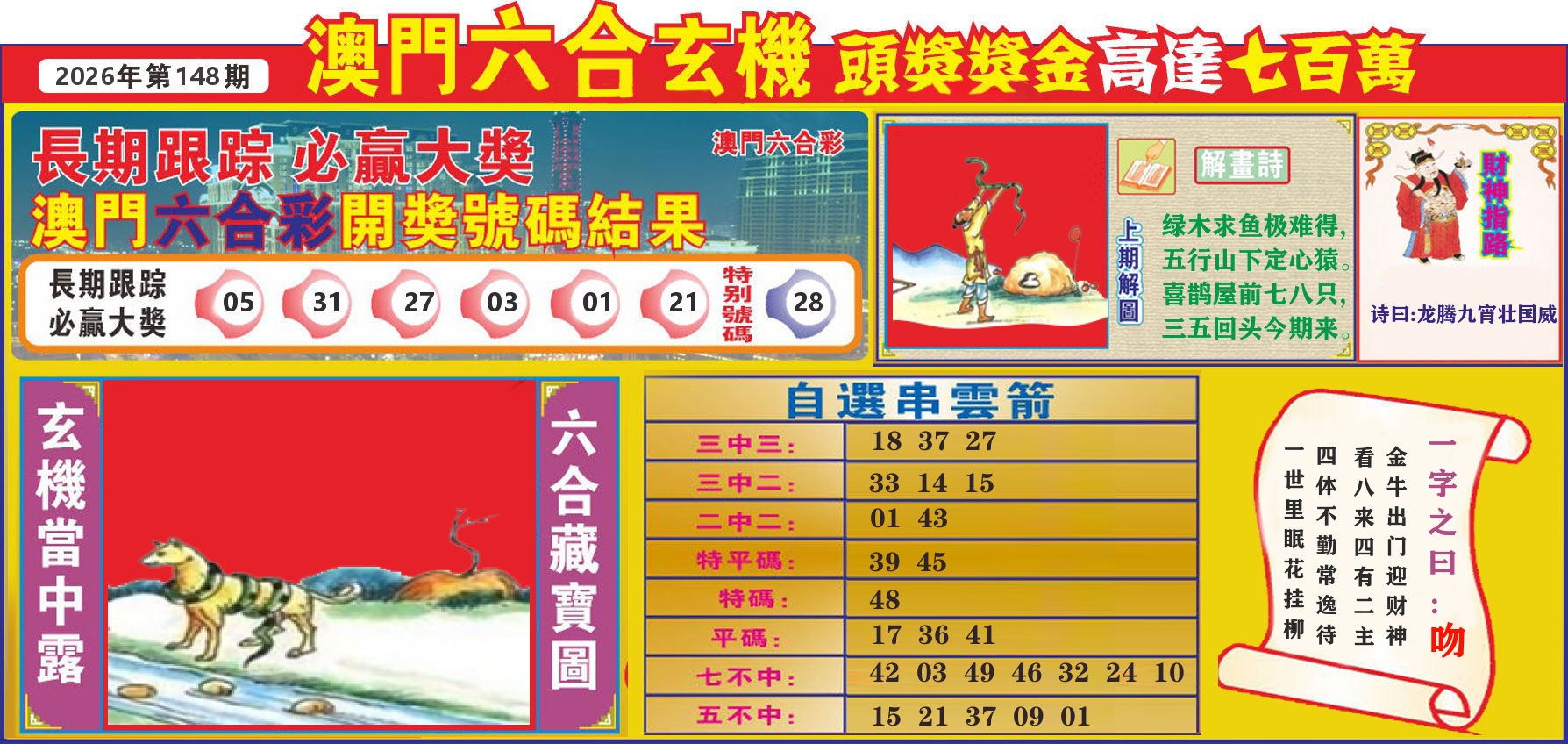 七星彩图C 第148期