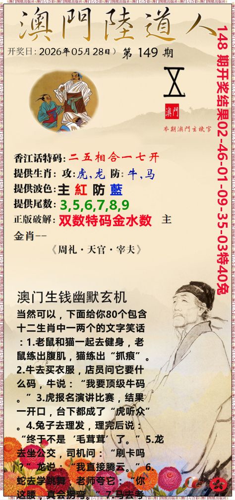 澳门陆道人 第149期