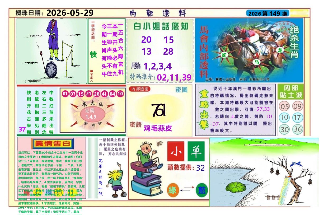 澳门内部透料A 第149期
