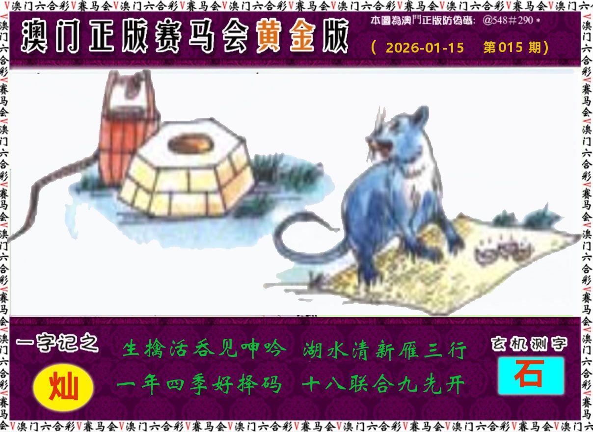 赛马会黄金版 第15期