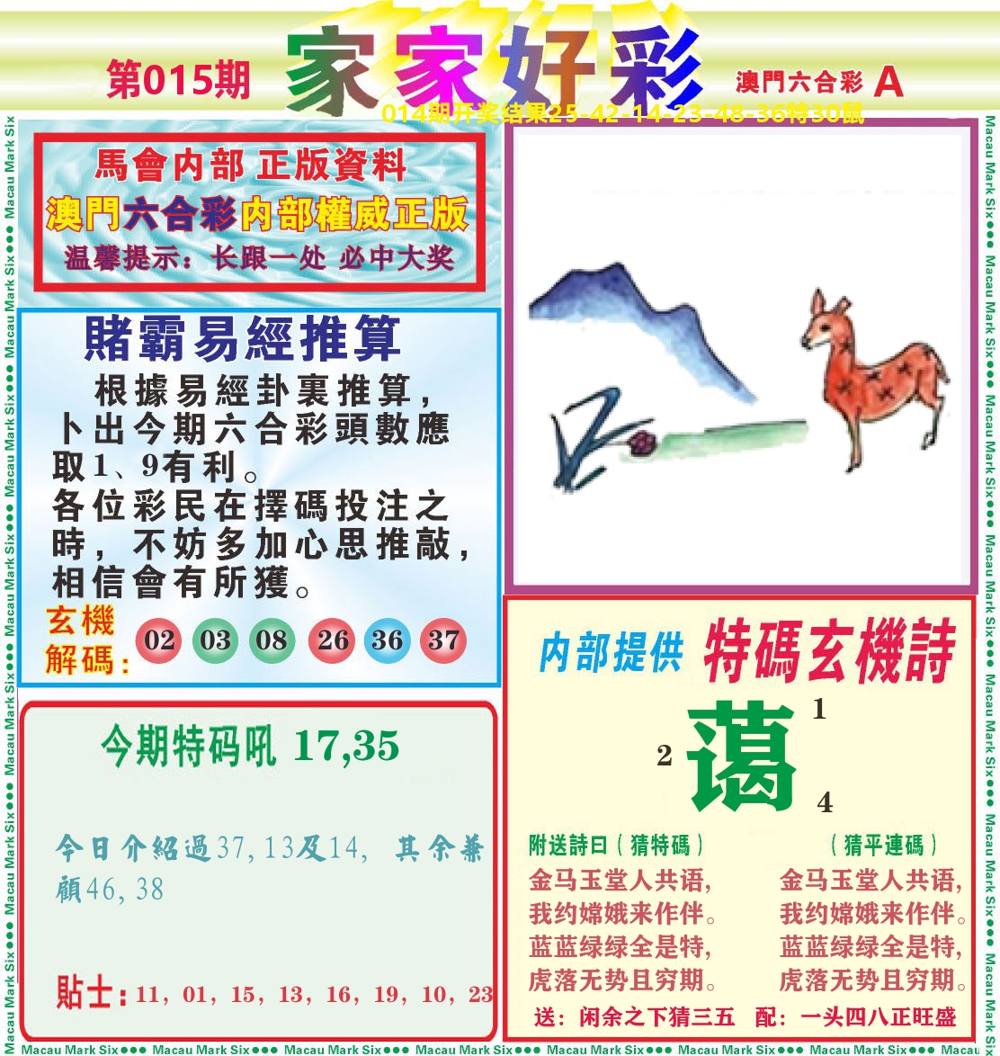 家家好彩A 第15期