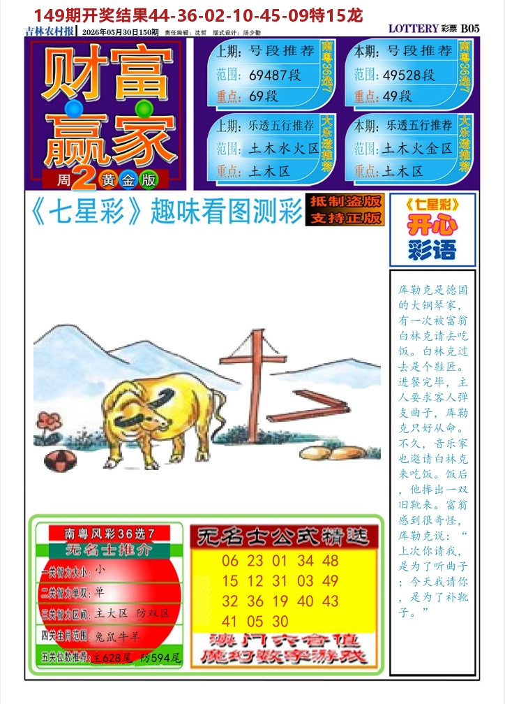 七星彩图A 第150期