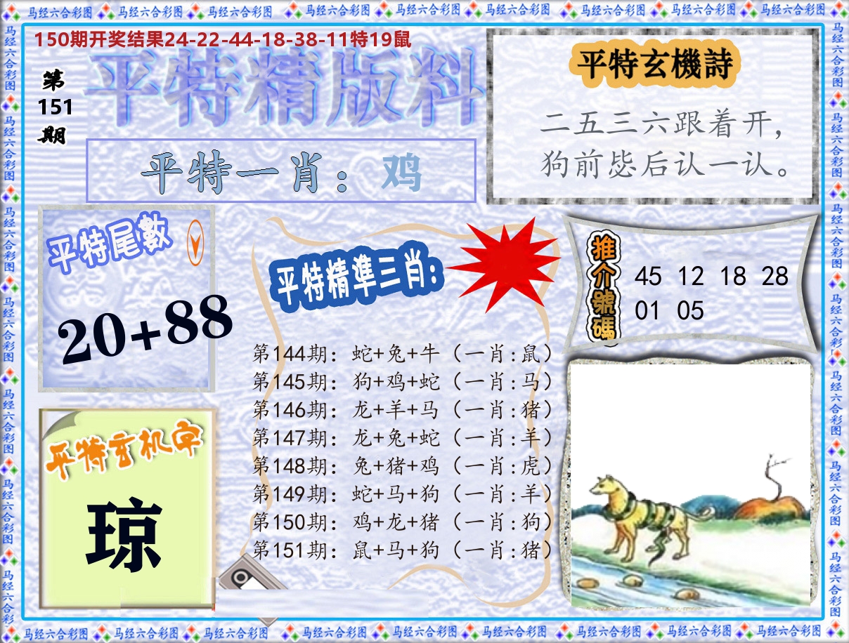 平特精版料 第151期