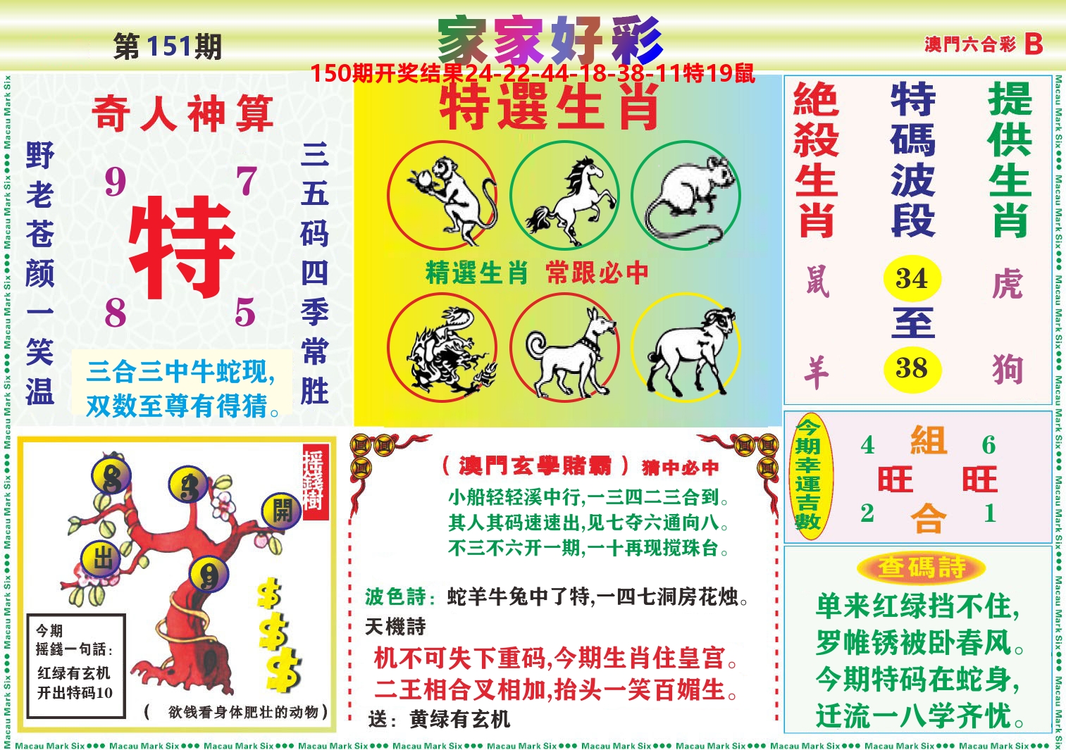 家家好彩B 第151期