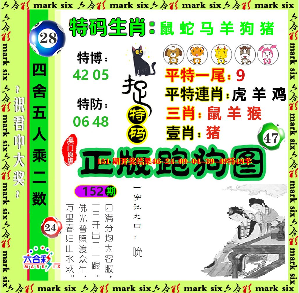 正版跑狗图 第152期