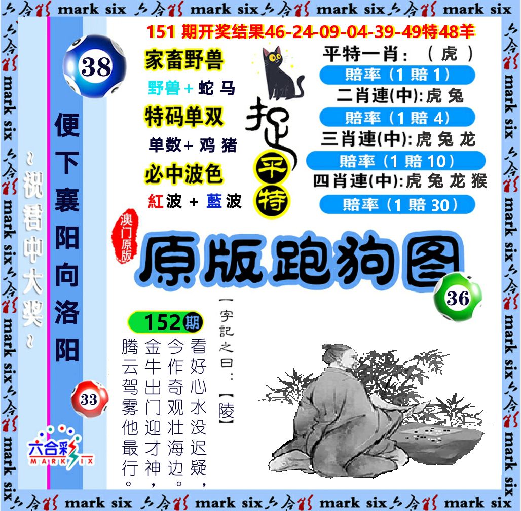 原版跑狗图 第152期