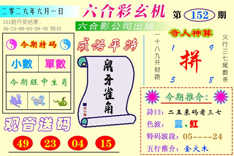 澳门六合玄机 第152期